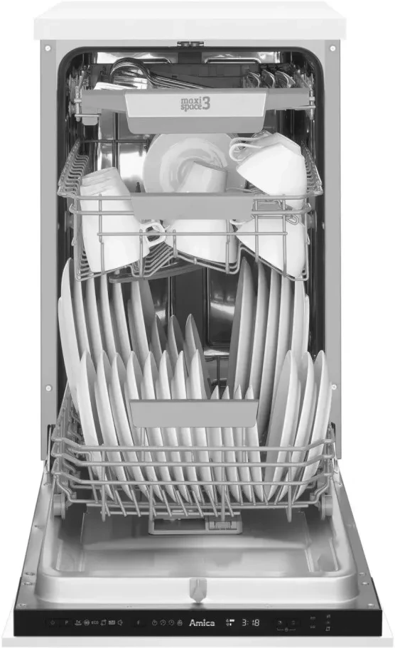 Amica DIM44C6EBOQH beépíthető keskeny mosogatógép 3. kép