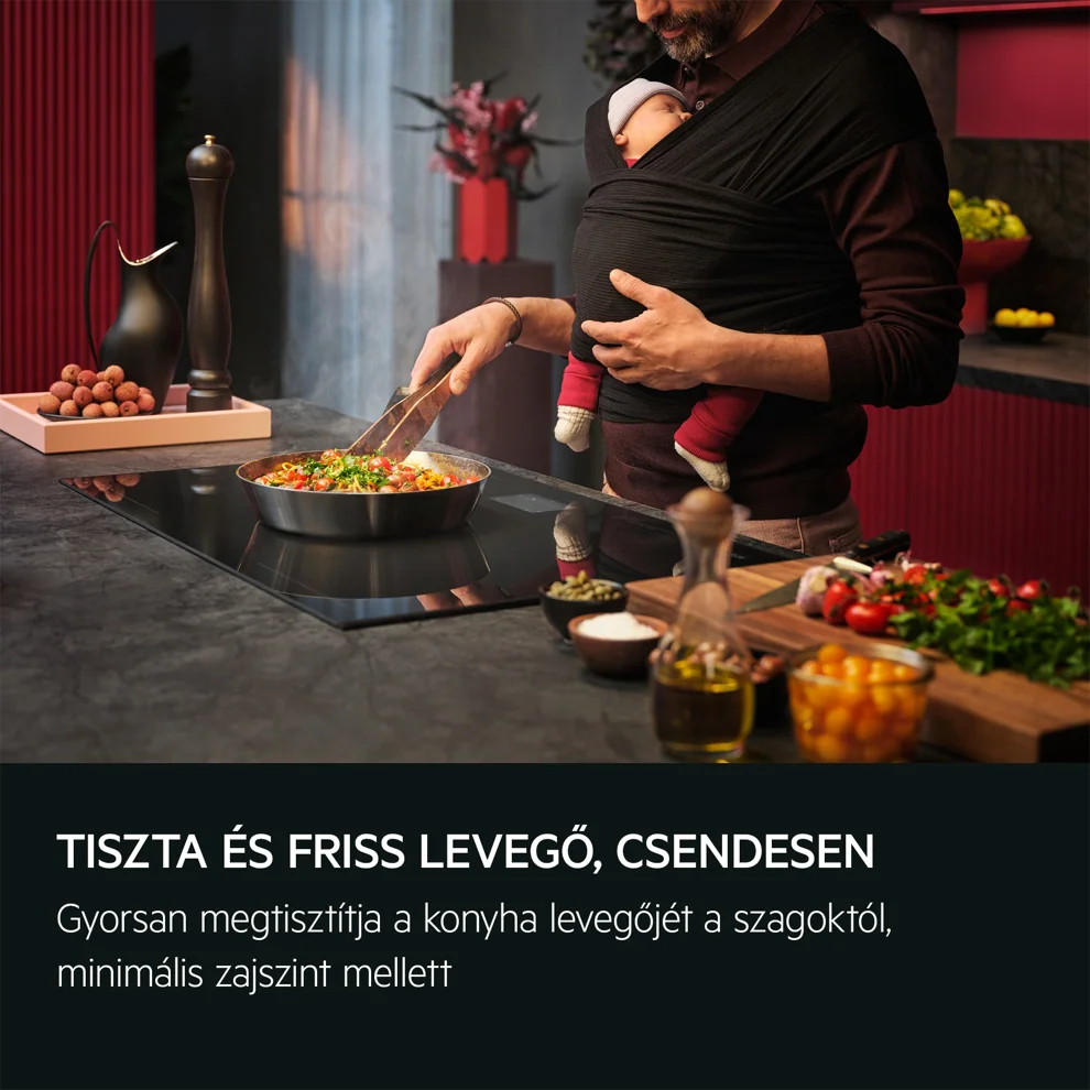 Aeg GV77D91SB SilenceTech 7000 Kürtős páraelszívó, Breeze funkció, 90 cm kép 2