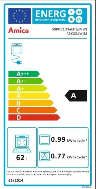 Amica 55343 kombinált tűzhely kép 2