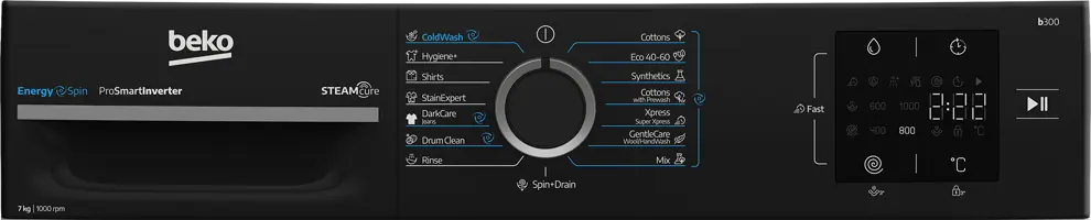 Beko BM3WFSU37013WPBB elöltöltős keskeny mosógép kép 5