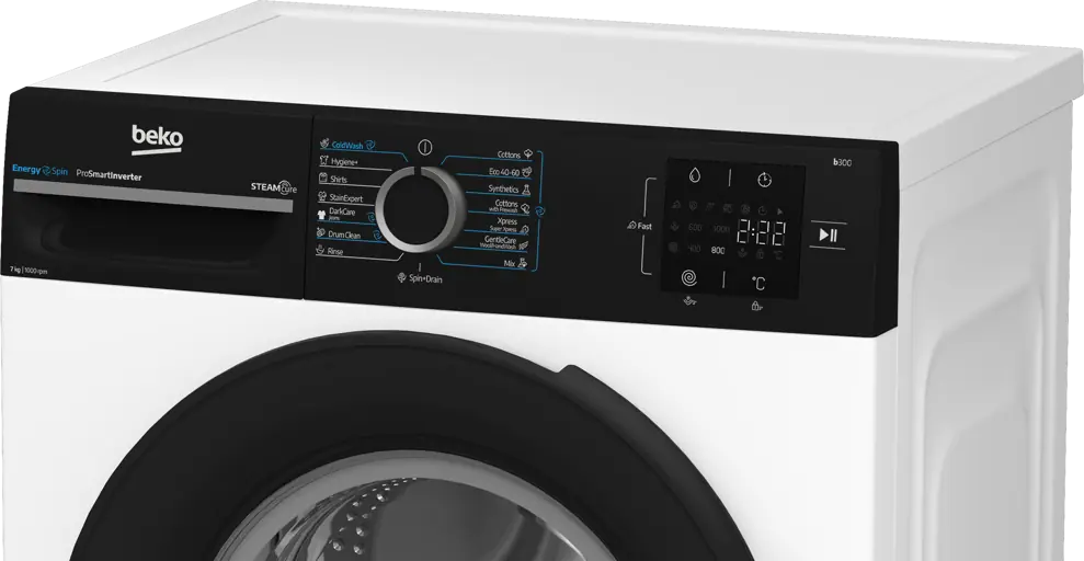 Beko BM3WFSU37013WPBB elöltöltős keskeny mosógép kép 7