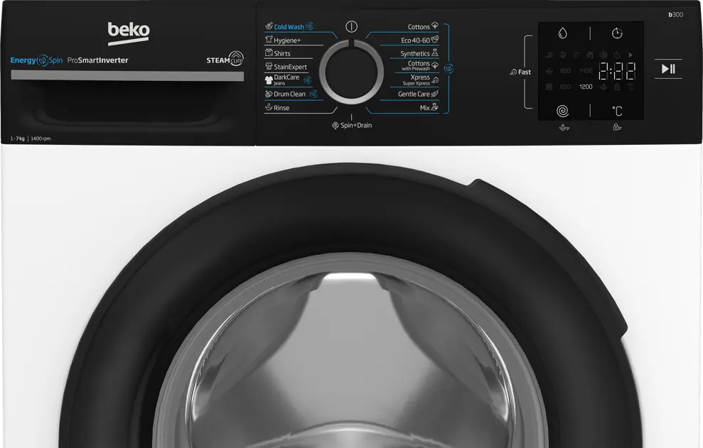 Beko BM3WFSU37413WPBB1 elöltöltős keskeny mosógép kép 4
