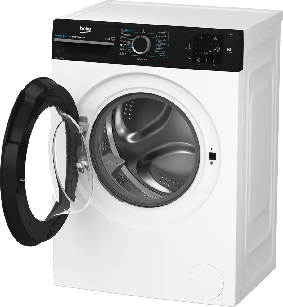 Beko BM3WFSU37413WPBB1 elöltöltős keskeny mosógép kép 8
