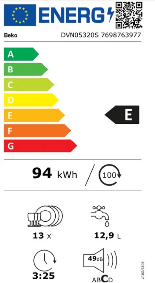 Beko DVN-05320 S szabadonálló mosogatógép kép 3