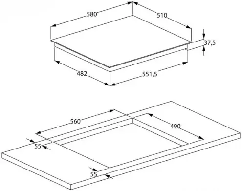 Beko HIC-64403 T beépíthető kerámia főzőlap kép 2