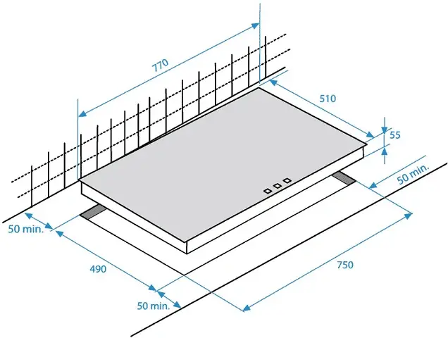 Beko HIC-85502 TX beépíthető kerámia főzőlap kép 2