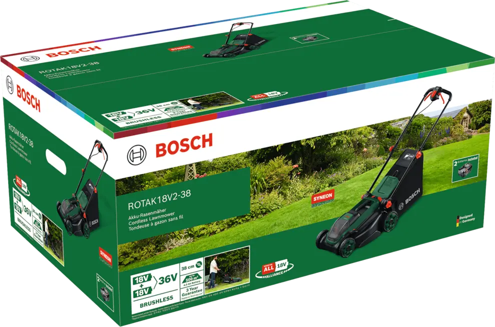 Bosch 06008B9M00 Rotak 18V2-38 akkus fűnyíró (2 x 4,0 Ah) kép 10