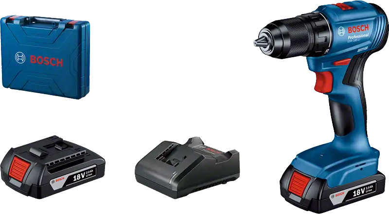 Bosch 06019K3000 GSR 185-LI akkus fúrócsavarozó (2x GBA 18V 2.0Ah akkuval, GAL 18V-20 töltővel) Fő kép