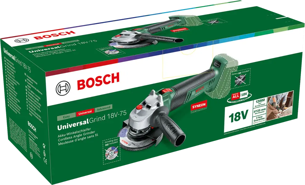 Bosch 06033E5001 UniversalGrind 18V-75 (125mm) Akkus sarokcsiszoló (akku és töltő nélkül) kép 4