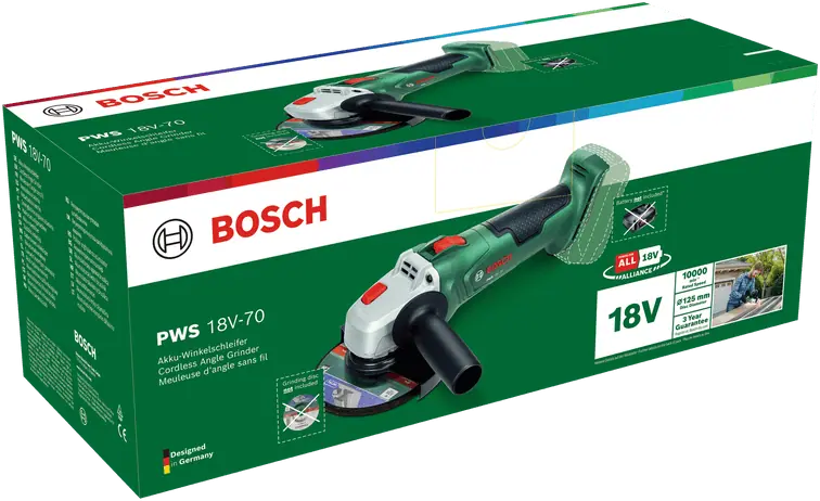 Bosch 06033E6001 PWS 18V-70 akkus sarokcsiszoló (akku és töltő nélkül) kép 4