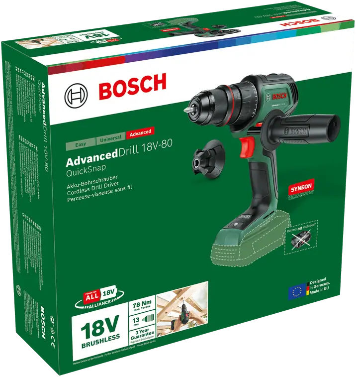 Bosch 06039B5001 AdvancedDrill 18V-80 akkus fúrócsavarozó (akku és töltő nélkül) kép 5