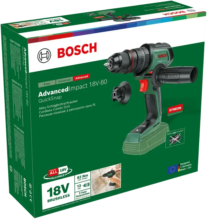 Bosch 06039B510E Advancedimpact 18V-80 akkus ütvefúrógép (2x1,5Ah) kép 3