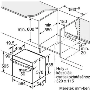 Bosch HBG539EB3 beépíthető önálló sütő kép 8