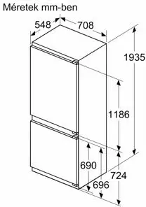 Bosch KBN96ADD0 beépíthető alulfagyasztós hűtőszekrény kép 11