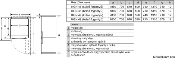 Bosch KGN49XLEA alulfagyasztós hűtőszekrény kép 7
