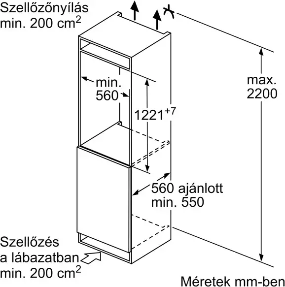 Bosch KIL42NSE0 Beépíthető hűtőkészülék kép 6