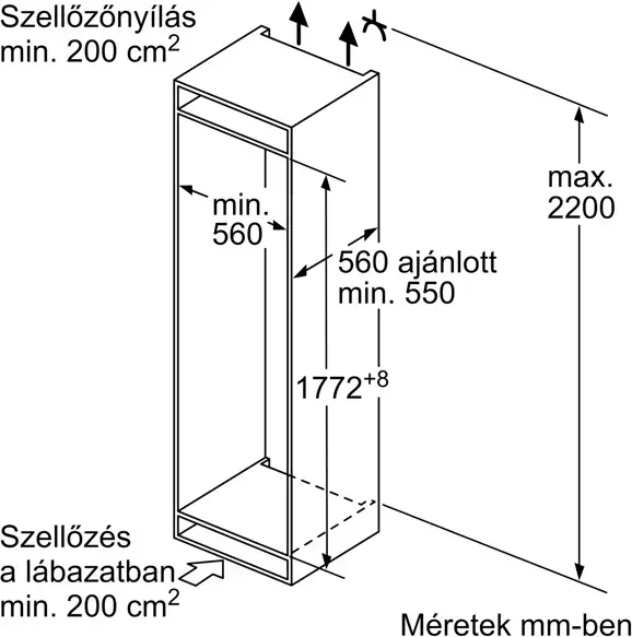 Bosch KIS87AFE0 beépíthető alulfagyasztós hűtőszekrény kép 10