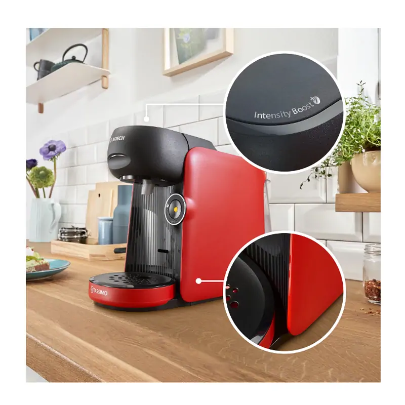 Bosch TAS16B3 Tassimo Finesse kapszulás kávéfőző (piros) kép 5