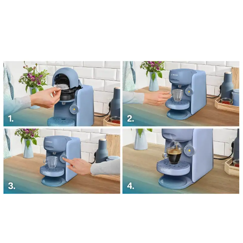 Bosch TAS16B5 Tassimo Finesse kapszulás kávéfőző (kék) kép 7