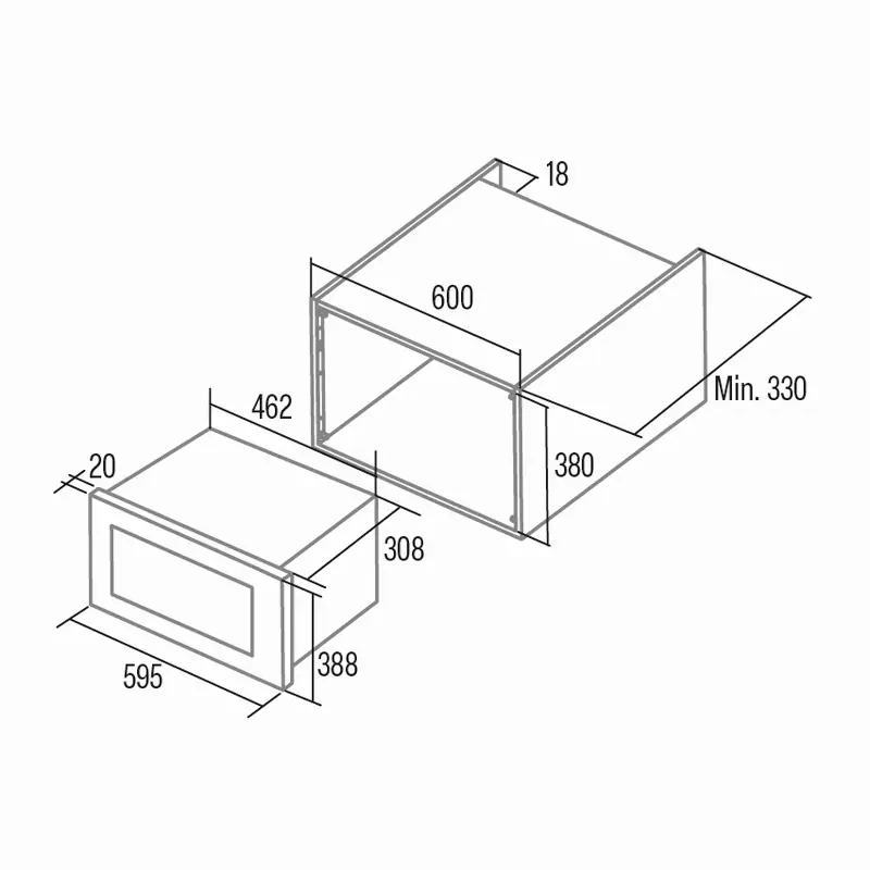 Cata MC-20M BK - ÚJ! beépíthető mikrohullámú sütő kép 2
