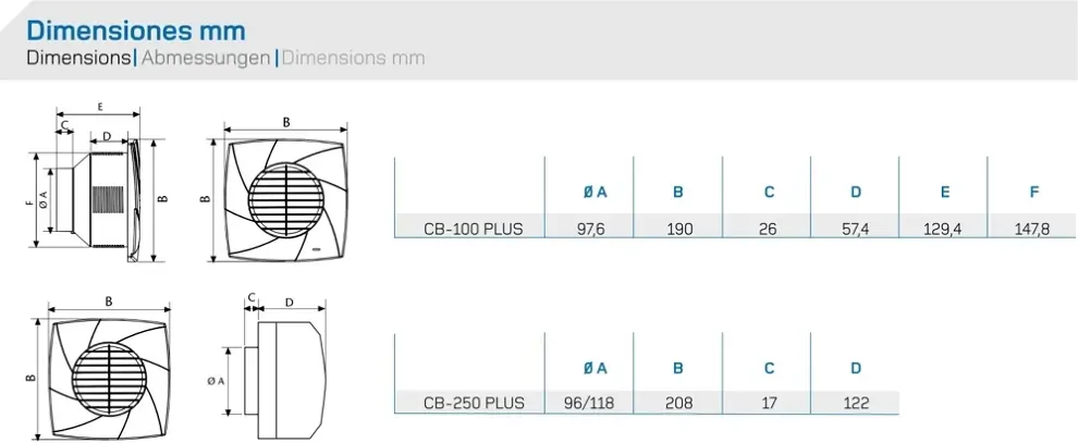 Cata CB-100 PLUS Fürdőszoba és mellékhelyiség szellőztető ventilátorok kép 2