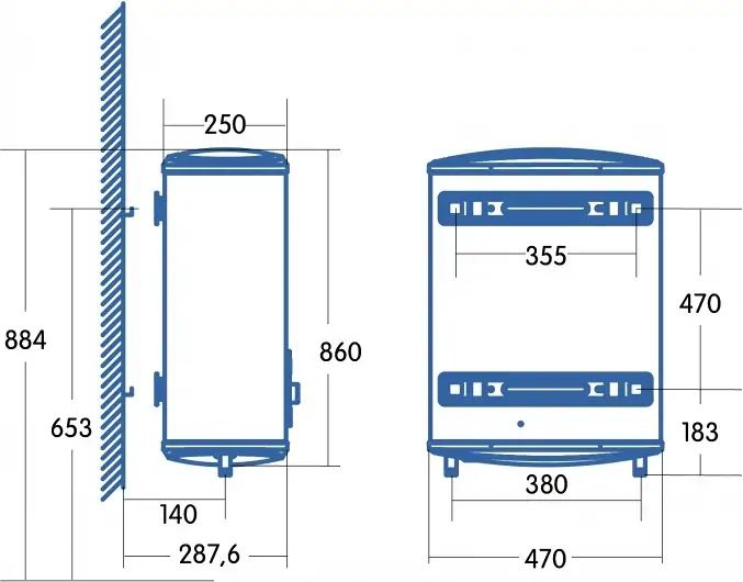 Cata CTRS-50 SLIM elektromos vízmelegítő kép 2