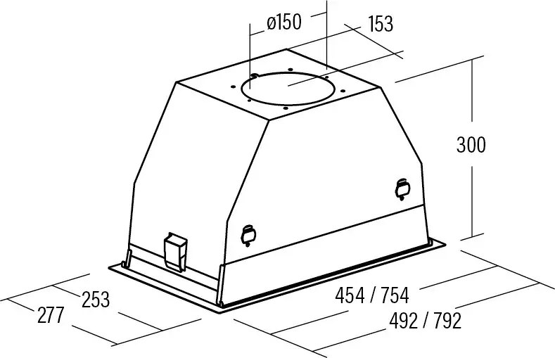Cata GC-DUAL 45 XGBK/D kürtőbe építhető páraelszívó kép 2