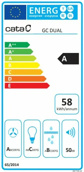 Cata GC-DUAL 45 XGBK/D kürtőbe építhető páraelszívó kép 3