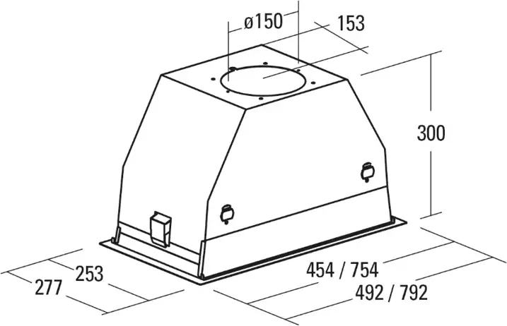 Cata GC-DUAL 75 XGWH/D kürtőbe építhető páraelszívó kép 2