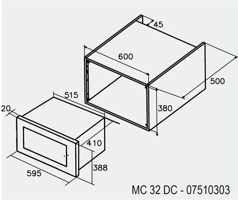 Cata MC-32 D beépíthető mikrohullámú sütő kép 2