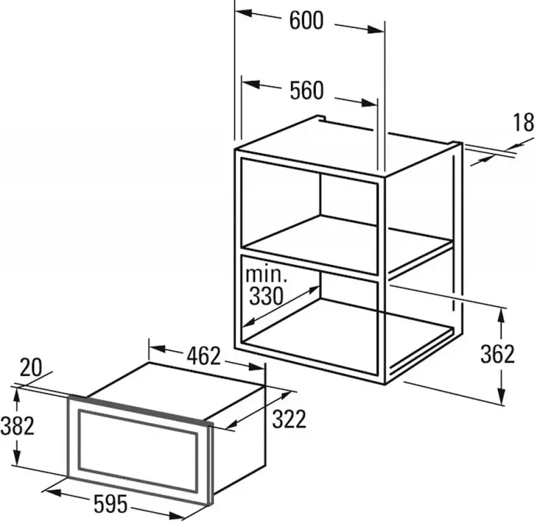 Cata MMA-20 WH beépíthető mikrohullámú sütő kép 2