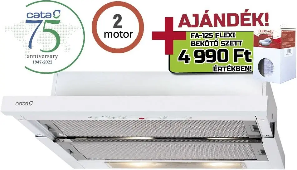 Cata TF-5260 WH/L kihúzható páraelszívó Fő kép
