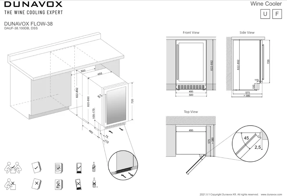 Dunavox DAUF-38.100DB borhűtő kép 4