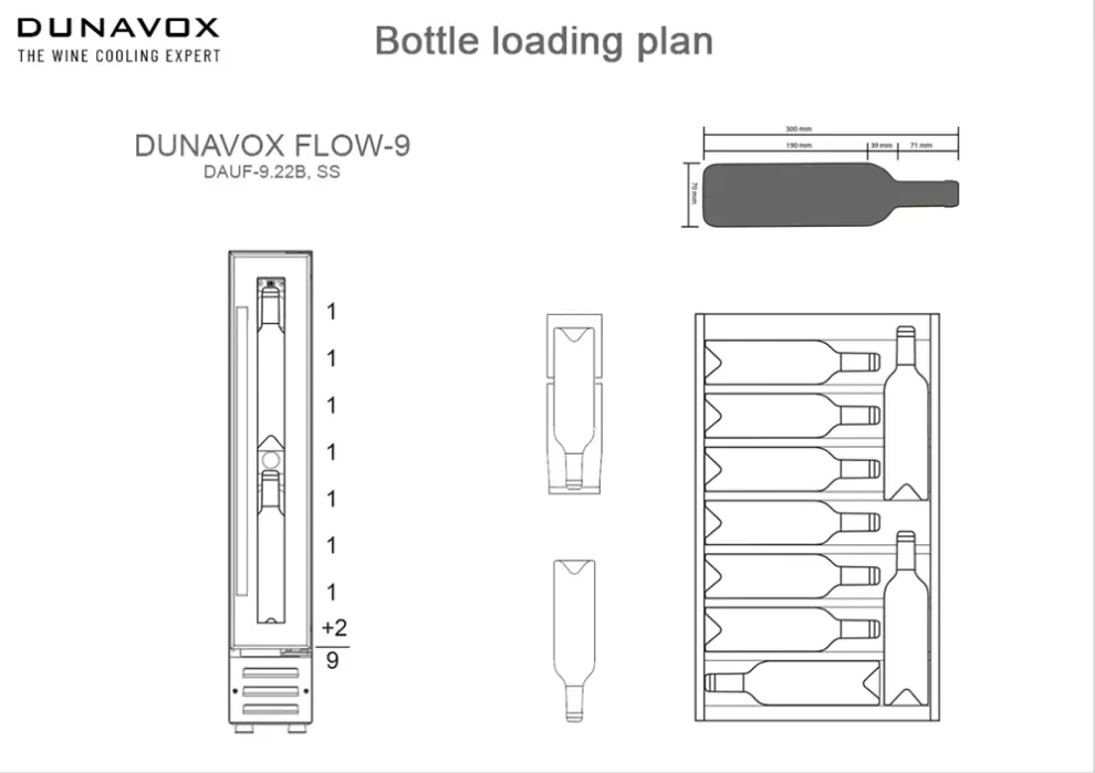 Dunavox DAUF-9.22B beépíthető borhűtő kép 5