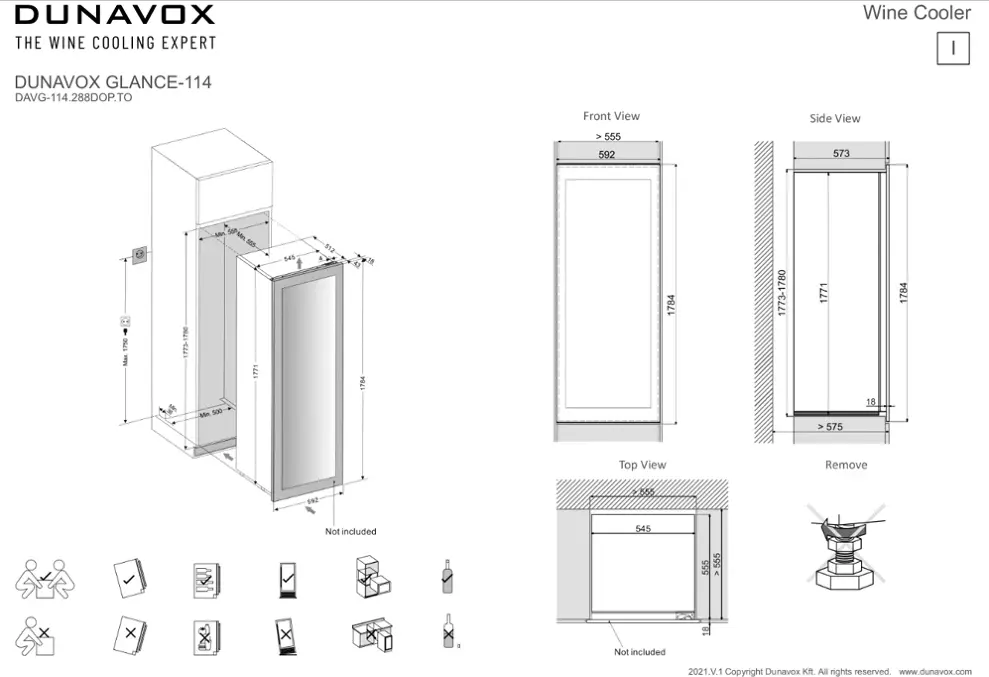 Dunavox DAVG-114.288DOP.TO beépíthető borhűtő kép 3