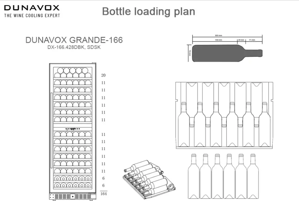 Dunavox DX-166.428DBK beépíthető borhűtő kép 6