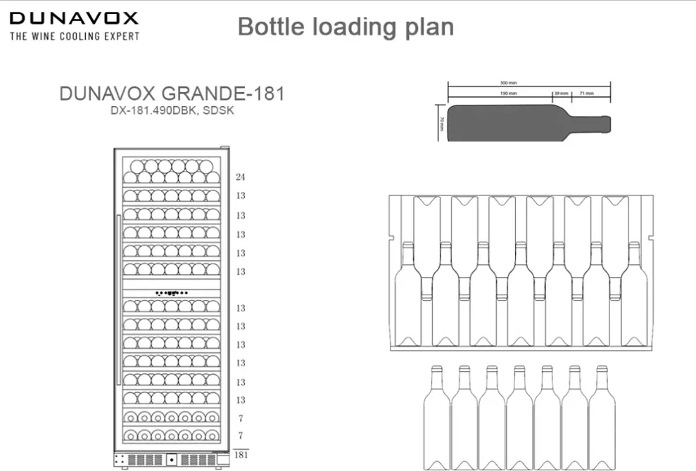 Dunavox DX-181.490SDSK beépíthető borhűtő kép 3