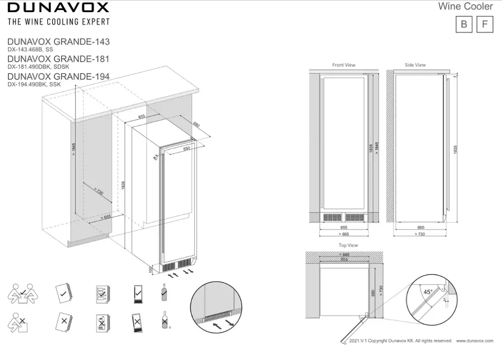 Dunavox DX-181.490SDSK beépíthető borhűtő kép 4