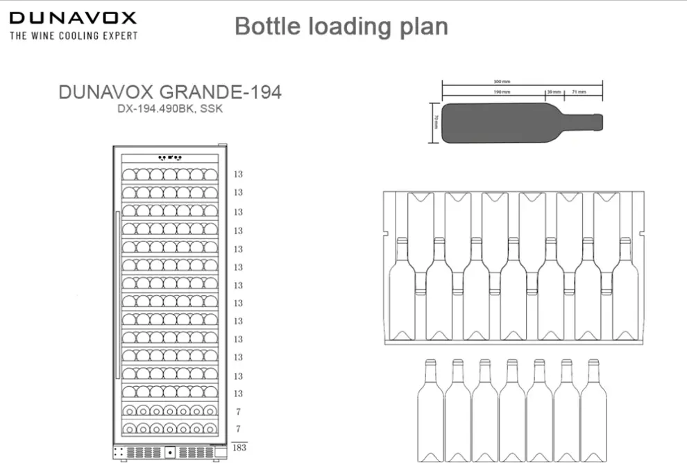 Dunavox DX-194.490BK beépíthető borhűtő kép 3