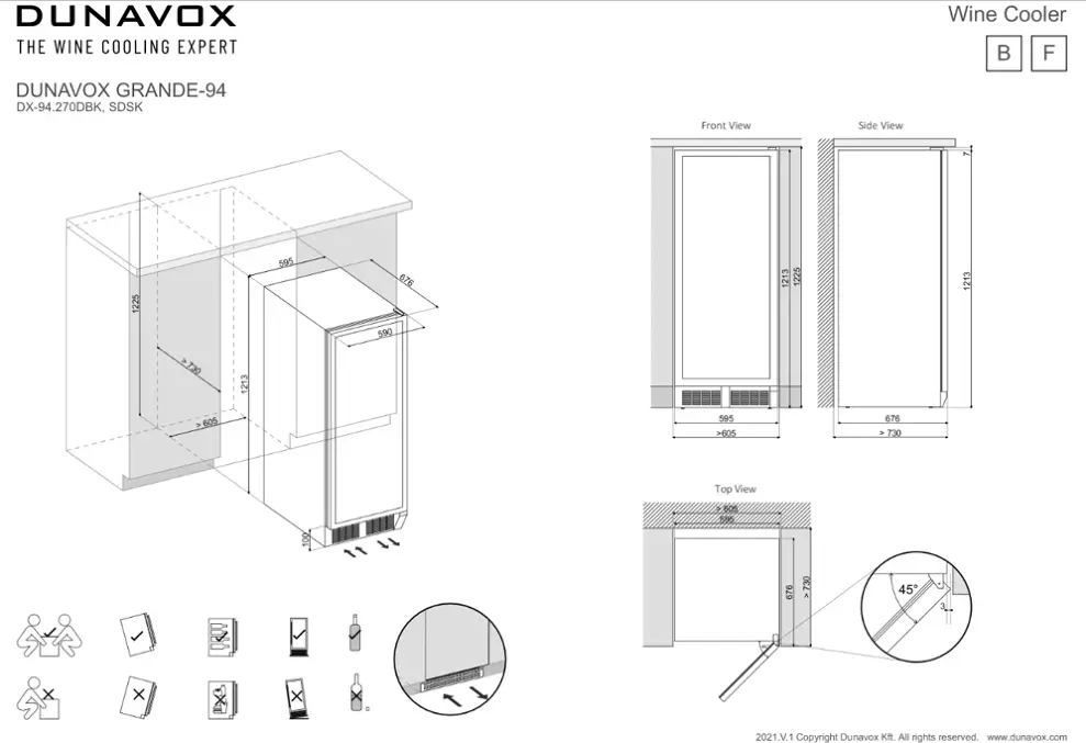 Dunavox DX-94.270SDSK beépíthető borhűtő kép 3