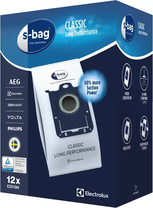 Electrolux E201SM s-bag® Hosszú élettartamú porzsák, 12 db kép 6