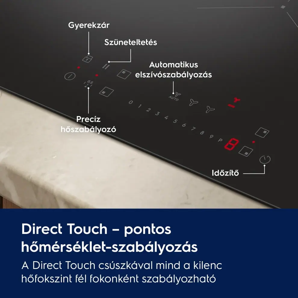 Electrolux ECC83410CK Beépíthető Főzőlap Indukciós lap + elszívó kép 4