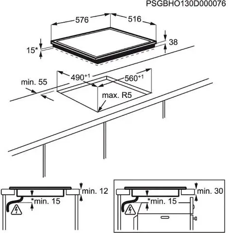 Electrolux EHF6240XXK beépíthető elektromos kerámialap kép 2