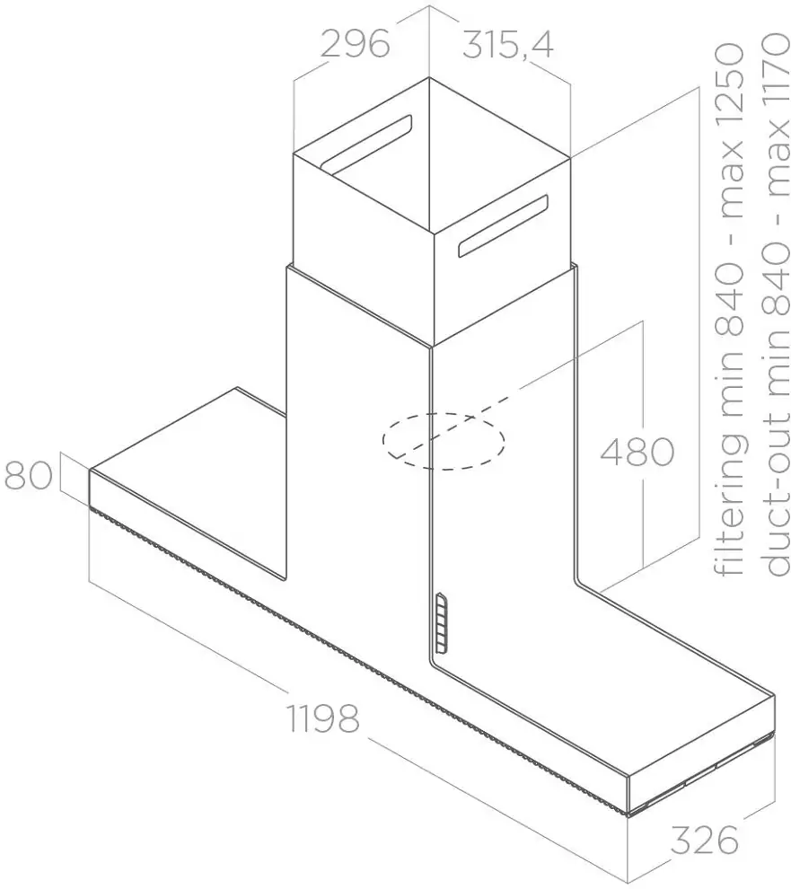 Elica HAIKU ISLAND WH/A/120 sziget páraelszívó kép 2
