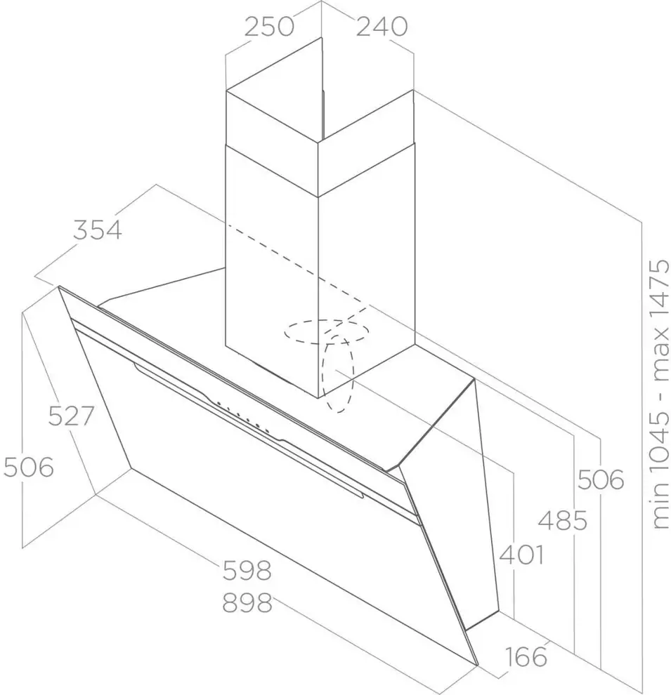 Elica MAJESTIC @ WH/A/90 kürtős páraelszívó kép 2