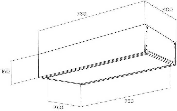 Elica OPEN SUITE SUPERIOR modul, LED világítással Páraelszívóhoz rendelhető üvegek, polcok kép 2