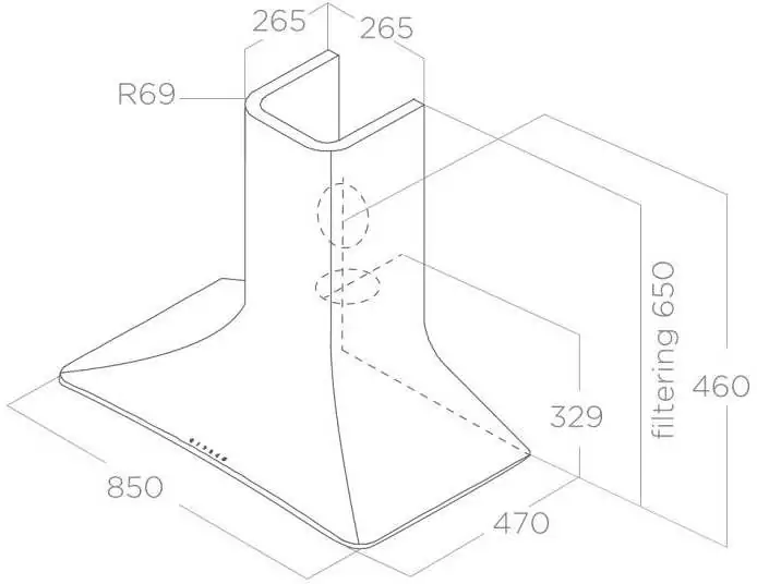 Elica SW EET EMBRACE/F/85 kürtős páraelszívó kép 2