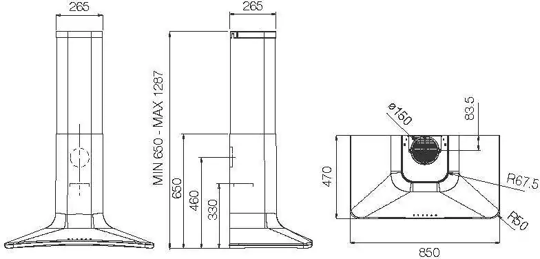 Elica SW EET TAUPE/A/85 + CAM kürtős páraelszívó kép 2