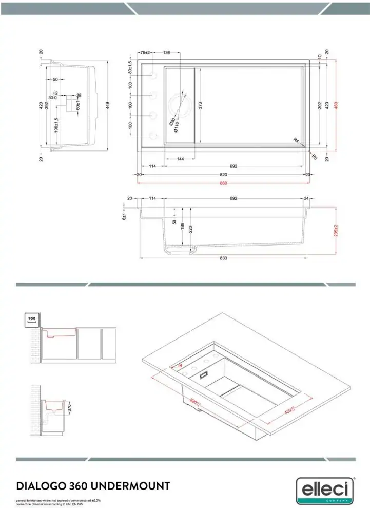 Elleci Dialogo 360 Workstation K99 Dark Grey fekete tartozékokkal Keratek Plus mosogatótálcák kép 2