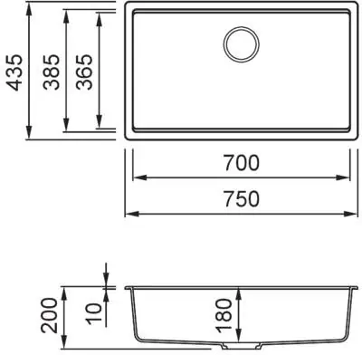 Elleci Time 130 munkalap alá szerelhető - ÚJ!  G40 nero (LG213040BSO) Gránit mosogatótálcák kép 2
